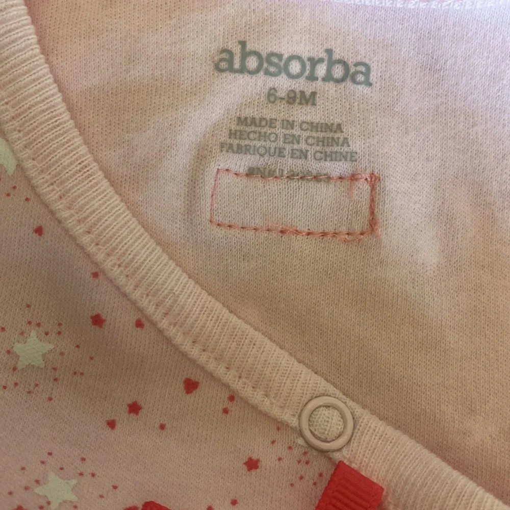 Absorba Footie Baby Girl, Size 6-9 Months, Pink, White Color. - Picture 4 of 5